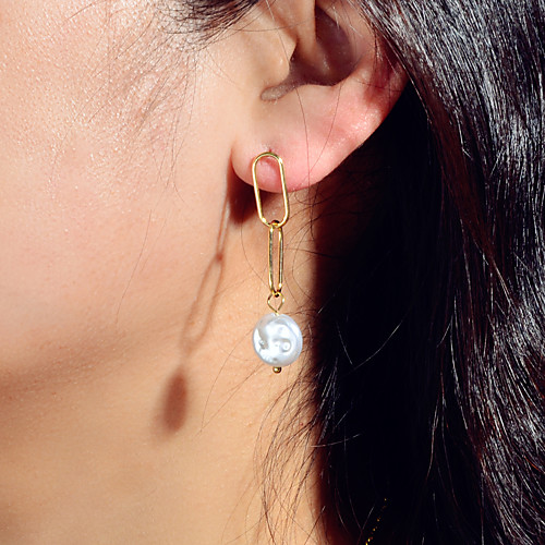 

Women's Earrings Wedding Basic Baroque Sweet Fashion French Earrings Jewelry Gold For Party Evening Formal Engagement Vacation Promise 1 Pair