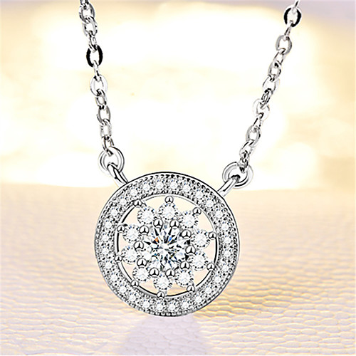 

Women's White Synthetic Diamond Pendant Necklace Chain Necklace Rolo Letter Fashion Punk Trendy Casual / Sporty Copper Silver Plated Silver 405 cm Necklace Jewelry 1pc For Anniversary Street Sport
