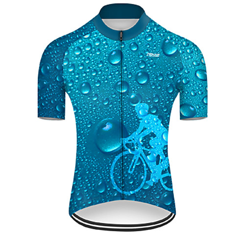 

21Grams Men's Short Sleeve Cycling Jersey Summer Nylon Polyester Blue Gradient 3D Bike Jersey Top Mountain Bike MTB Road Bike Cycling Ultraviolet Resistant Quick Dry Breathable Sports Clothing Apparel