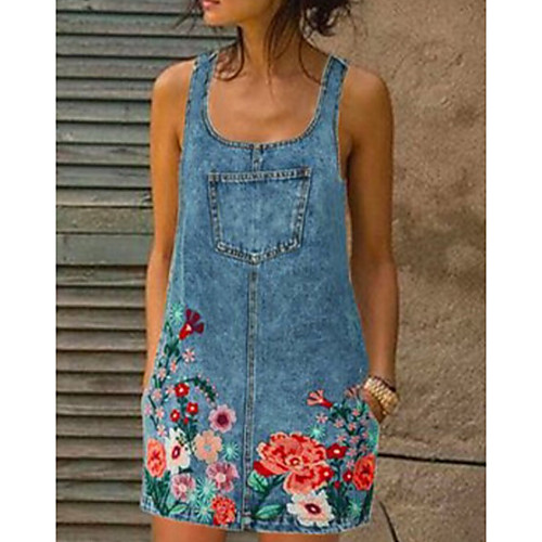 

Women's A-Line Dress Short Mini Dress - Sleeveless Floral Summer Work 2020 Blushing Pink Khaki Navy Blue Gray Light Blue S M L XL XXL XXXL
