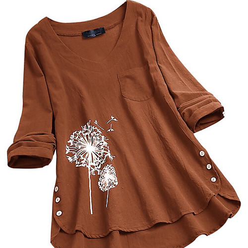 

Women's Graphic Blouse Daily Orange / Navy Blue