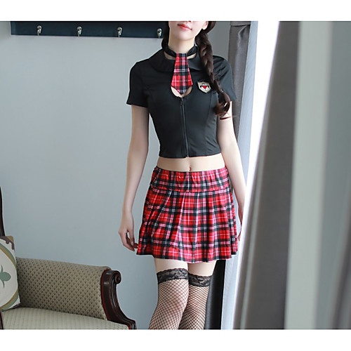 

Women's Backless Cut Out Mesh Sexy Uniforms & Cheongsams Nightwear Jacquard Solid Colored Black One-Size / Lace / Lace