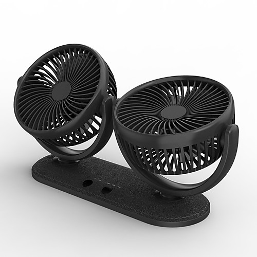 

Dual Hear Car Fan Strong Wind USB 5V 2A Car Fan with Individual 3 Speeds for A/C Vent Home Office