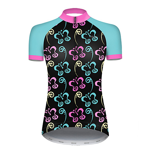 

21Grams Women's Short Sleeve Cycling Jersey Nylon Polyester Black / Blue Stripes Butterfly Gradient Bike Jersey Top Mountain Bike MTB Road Bike Cycling Breathable Quick Dry Ultraviolet Resistant