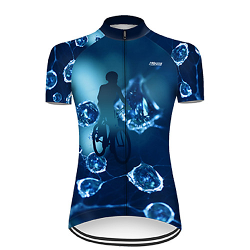 

21Grams Women's Short Sleeve Cycling Jersey Nylon Polyester Blue 3D Gradient Bike Jersey Top Mountain Bike MTB Road Bike Cycling Breathable Quick Dry Ultraviolet Resistant Sports Clothing Apparel