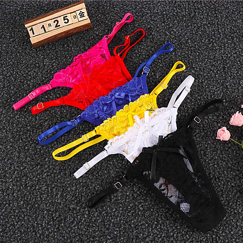 

Women's Lace / Basic G-strings & Thongs Panties - Normal Low Waist White Black Red One-Size