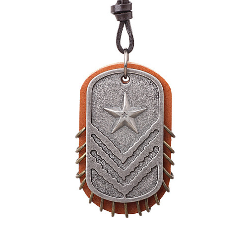 

Men's Pendant Necklace Star Unique Design Punk European Trendy Chrome Coffee 40 cm Necklace Jewelry For Christmas Halloween Street Beach Festival