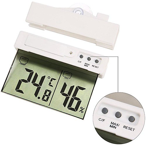 

H208H Roof Design Window Temperature Humidity Meter with Suction Cup and Adhesive Tape for Easy Mounting Suitable for Indoor or Outdoor