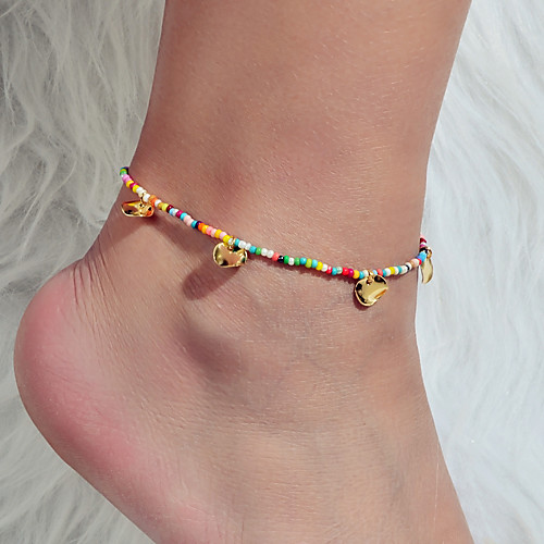 

Anklet Punk Trendy Fashion Women's Body Jewelry For Party Evening Engagement Geometrical Alloy Smiling Face Botanical Gold 1 Piece