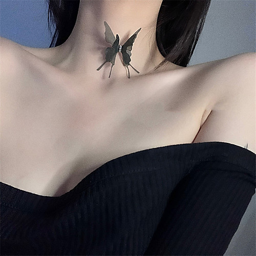 

Women's Choker Necklace Necklace Butterfly Dainty Unique Design Romantic Gothic Fabric White Black 40 cm Necklace Jewelry For Masquerade Prom Street Birthday Party Festival