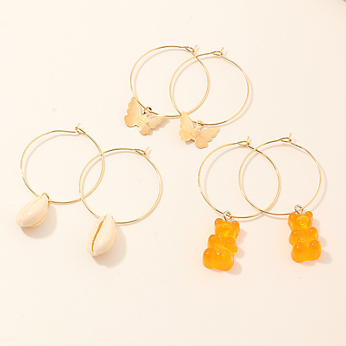 

Women's Drop Earrings Earrings Classic Shell Simple Holiday Trendy Fashion Cute Shell Earrings Jewelry Gold For Party Evening Gift Date Street Festival 3 Pairs