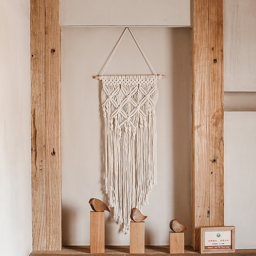 

Boho Hand Woven Macrame Wall Tapestry Bohemian Boho Art Decor Blanket Curtain Hanging Home Bedroom Living Room Decoration Nordic Handmade Tassel Cotton