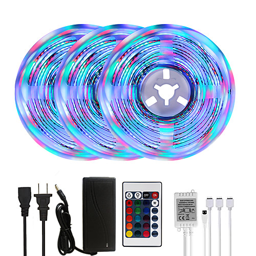 

Bright RGBW LED Strip Lights 15M(3x5M) RGBW Tiktok Lights 3510LEDs SMD 2835 with 24 Keys IR Remote Controller and 100-240V Adapter for Home Bedroom Kitchen TV Back Lights DIY Deco