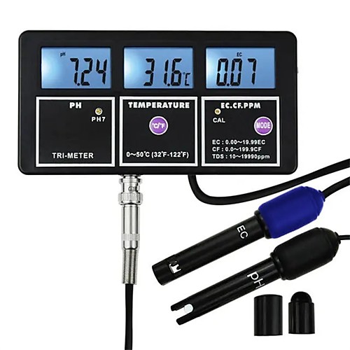 

5 In 1 Water Quality Multi-parameter PH EC CF TDS(ppm) Temp Tester Meter Aquariums Hydroponics Pool Fish Tank Pond Drinking