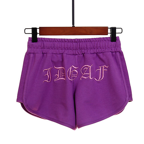 

Women's Basic Loose Shorts Pants - Letter White Black Blue S / M / L