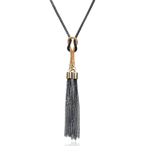 

Women's Statement Necklace Necklace Tassel Artistic European Trendy Korean Chrome Black 74.5 cm Necklace Jewelry For Street Birthday Party Beach Festival
