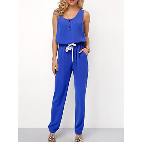 

Women's Black Blue Red Jumpsuit Onesie, Solid Colored S M L