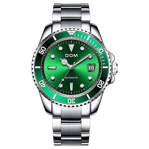

Men's Mechanical Watch Automatic self-winding Stylish Stainless Steel Silver 30 m Water Resistant / Waterproof Calendar / date / day Analog Fashion - Black Blue Green One Year Battery Life
