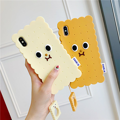 

Phone Case For iPhone 11 Pro Max Case Silicone Cute Biscuit Cookie Cover For iPhone XR XS Max 6S 7 8 Plus se 2020 Funda Coque Starp Ring