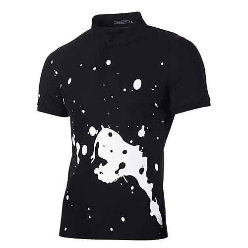 

Men's Golf Shirt Tennis Shirt Graphic Short Sleeve Daily Tops White Light gray Black