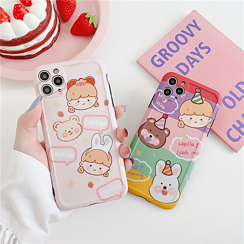 

Cute Cartoon bear pattern Phone Case for iPhone 11 Pro Max XS Max XR 8 7 Plus se 2020 Soft Silicone Back Cover