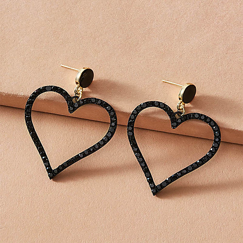 

Women's Drop Earrings Earrings Heart Sweet Heart Classic Elegant Trendy Sweet Fashion Earrings Jewelry Black For Party Evening Gift Street Beach Festival 1 Pair