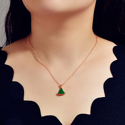 

Women's Necklace Pear Baroque Trendy Romantic Sweet Chrome Black Red Green 54.5 cm Necklace Jewelry 1pc For Wedding Party Evening Engagement Prom Beach
