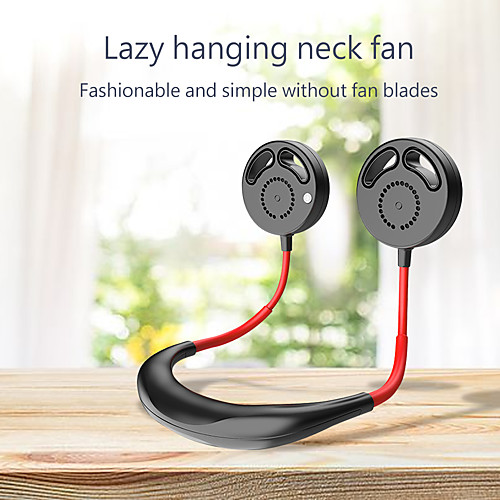 

Portable Lazy Hands-free Neck Fan Band Hands-Free Hanging USB Rechargeable Dual Fan Mini Air Cooler