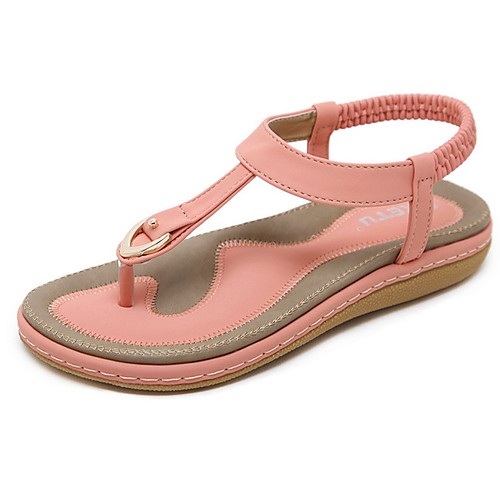 

Women's Sandals Summer Flat Heel Open Toe Daily PU Black / Pink / Blue