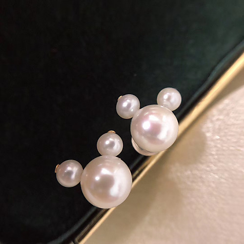 

Women's Freshwater Pearl Earrings Vintage Style Birthday Cartoon Trendy Romantic S925 Sterling Silver Earrings Jewelry White For Christmas Birthday Gift Formal Festival 1 Pair
