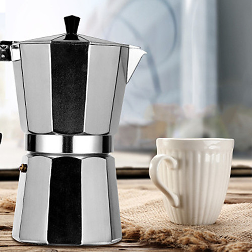 

Aluminum Coffee Maker Durable Percolator Pot Practical Moka Coffee Pot 300ml
