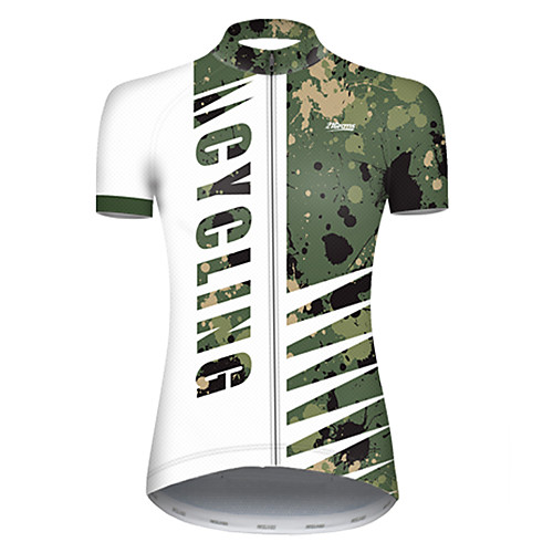 

21Grams Women's Short Sleeve Cycling Jersey Nylon Polyester Camouflage Patchwork Camo / Camouflage Bike Jersey Top Mountain Bike MTB Road Bike Cycling Breathable Quick Dry Ultraviolet Resistant Sports
