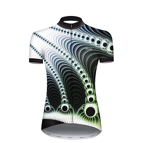 

21Grams Women's Short Sleeve Cycling Jersey Nylon Polyester Black / White Polka Dot 3D Gradient Bike Jersey Top Mountain Bike MTB Road Bike Cycling Breathable Quick Dry Ultraviolet Resistant Sports