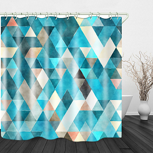 

Rhombus Colorful Digital Print Waterproof Fabric Shower Curtain for Bathroom Home Decor Covered Bathtub Curtains Liner Includes with Hooks 72 Inch