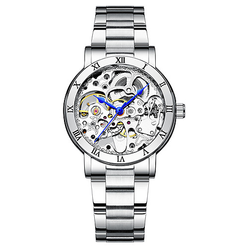 

Women's Mechanical Watch Classic Fashion Black Silver Stainless Steel Automatic self-winding GoldenBlack GoldenSilver Black Water Resistant / Waterproof Analog