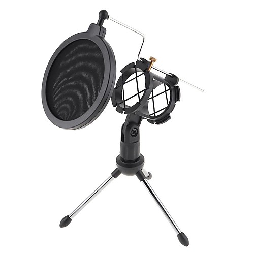 

Microphone Tripod Stand Foldable Desktop Microphone Bracket with Shock Mount Mic Holder Clip and Microphone Stand Shock Mount