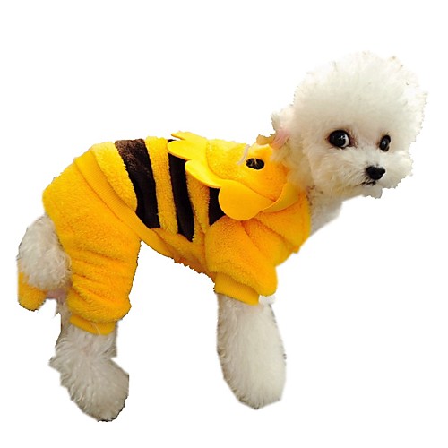 

Dog Coat Hoodie Jacket Winter Dog Clothes Warm Yellow Costume Cotton XS S M L