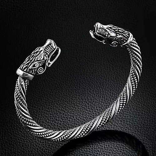 

Bracelet Bangles Sculpture Dragons Classic Punk Alloy Bracelet Jewelry Gold / Silver For Gift