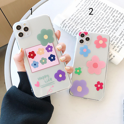 

Case For Apple 11 11Pro 11promax X XS XR XSmax simple flower transparent TPU material ultra-thin mobile phone case