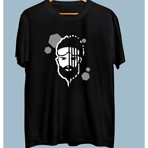 

Women's Geometric T-shirt Daily White / Black