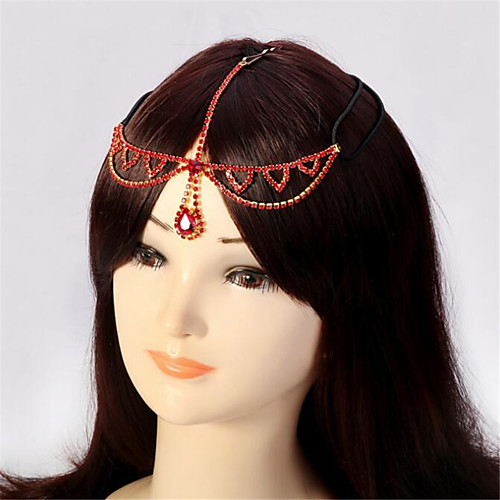 

Women's Hair Jewelry For Gift Festival Flower Cord Imitation Diamond Red 1pc