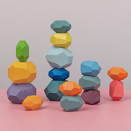 

Building Blocks Educational Toy Wooden Jenga Colored Stone 5 11 16 pcs Creative compatible Wooden Legoing Gift Birthday Party Favors Boys and Girls Toy Gift / Kids
