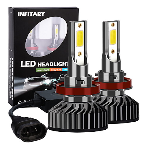 

Infitary 2pcs H11 Motorcycle Car Light Bulbs LED Fog Lights 72W 8000LM 6500K for Universal Car