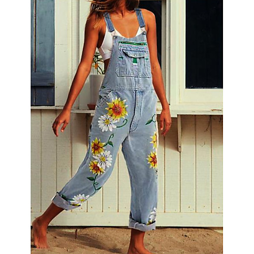 

Women's Blue Blushing Pink Khaki Jumpsuit Floral