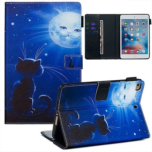 

Case For Apple iPad Mini 3/2/1 / iPad Mini 4 / iPad Mini 5 Wallet / Card Holder / with Stand Full Body Cases Cat and Sun PU Leather / TPU