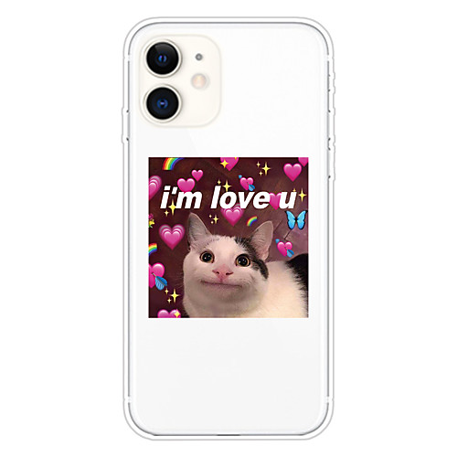 

Case For Apple iPhone 11 11 Pro 11 Pro Max XS XR XS Max 8 Plus 7 Plus 6S Plus 8 7 6 6s SE 5 5S Transparent Pattern Back Cover Love U Cat Soft TPU
