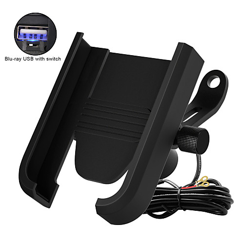 

Motorcycle stand/Charging section/Mirror mount section/Aluminum alloy/Black/360rotatable/Adjustable width/With independent small switch