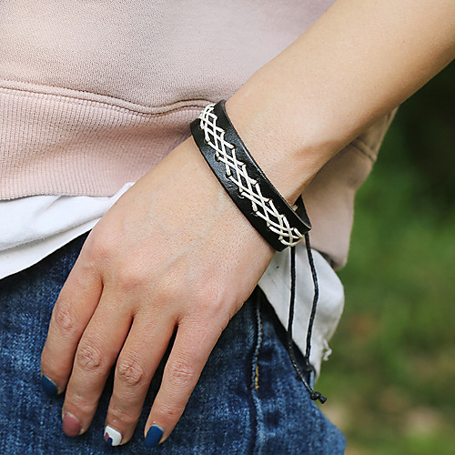 

Couple's Vintage Bracelet Loom Bracelet Braided Vintage Theme Holiday Punk Casual / Sporty Leather Bracelet Jewelry Black For Gift Formal Date Birthday Festival