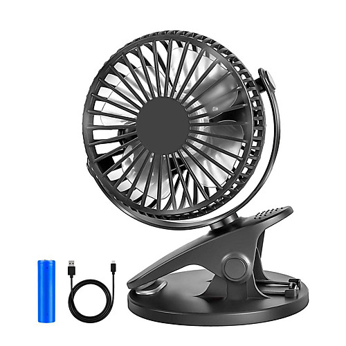 

Portable Battery Operated Stroller 360 Degree Rotation Quiet 18650 Battery Mini USB Rechargeable Clip Table Fan