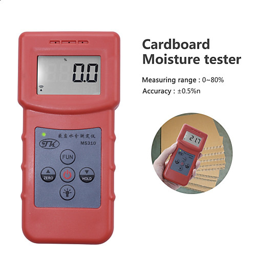 

MS310 Inductive Moisture Analyzer Tester Wood Moisture Meter For Wood Lumber Timber Paper Bamboo Carton Concrete Metope